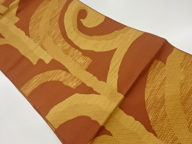 JAPANESE KIMONO / VINTAGE NAGOYA OBI / WOVEN ABSTRACT PATTERN